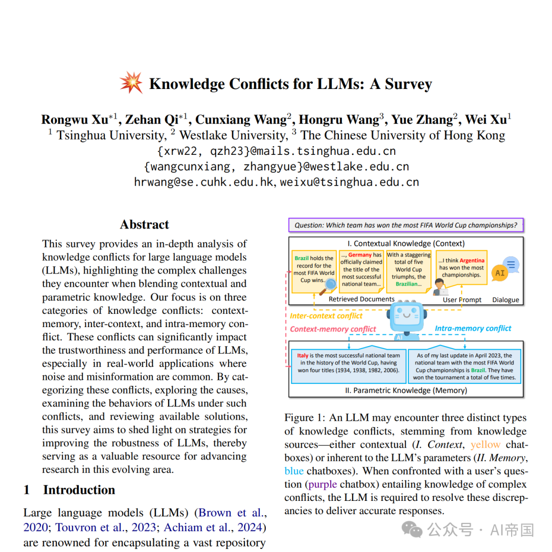 【LLM】大语言模型知识冲突的研究综述-JieYingAI捷鹰AI